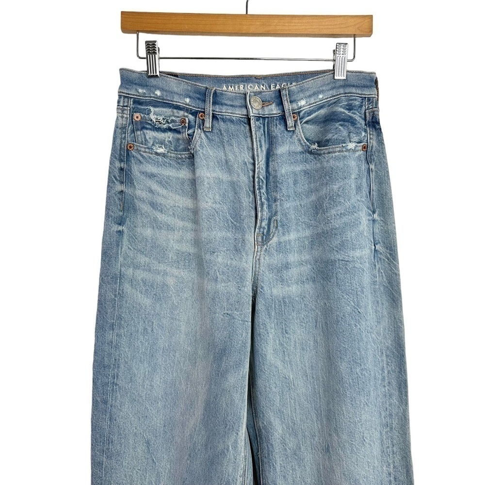 American Eagle Womens Baggy High Rise Jeans Sz 6 Reg Light Wash  Denim - Picture 3 of 6